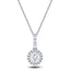 Drop Diamond Halo Pendant Necklace 0.40ct G/SI 18k White Gold - All Diamond