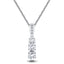 Drop Diamond Trilogy Pendant Necklace 0.75ct G/SI 18k White Gold - All Diamond