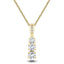 Drop Diamond Trilogy Pendant Necklace 1.00ct G/SI 18k Yellow Gold - All Diamond