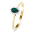 Emerald 0.20ct and Diamond 0.05ct Ring In 9k Yellow Gold