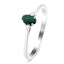 Emerald 0.20ct Diamond 0.05ct Three Stone Ring 9k White Gold