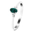 Emerald 0.25ct Diamond 0.03ct Cluster Ring 9k White Gold
