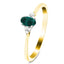 Emerald 0.25ct Diamond 0.03ct Cluster Ring 9k Yellow Gold