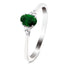 Emerald 0.35ct Diamond 0.04ct Cluster Ring 9k White Gold