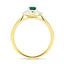 Emerald 0.35ct Diamond 0.04ct Cluster Ring 9k Yellow Gold - All Diamond