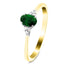 Emerald 0.35ct Diamond 0.04ct Cluster Ring 9k Yellow Gold