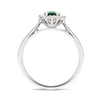 Emerald 0.40ct and Diamond 0.10ct Ring In 9K White Gold - All Diamond