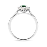 Emerald 0.40ct and Diamond 0.10ct Ring In 9K White Gold - All Diamond