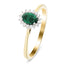 Emerald 0.40ct and Diamond 0.10ct Ring In 9K Yellow Gold