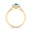 Emerald 0.40ct and Diamond 0.10ct Ring In 9K Yellow Gold - All Diamond