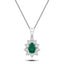Emerald 0.60ct & 0.50ct G/SI Diamond Necklace in 18k White Gold