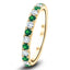 Emerald & Diamond Half Eternity Ring 0.88ct in 18k Yellow Gold - All Diamond