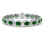 Emerald & Diamond Halo Bracelet 12.30ct in 18k White Gold