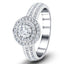 Exclusive Halo Diamond Engagement Ring 0.65ct G/SI 18k White Gold