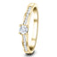 Certified Exclusive Side Stone Engagement Ring 0.30ct G/SI 18k Yellow Gold