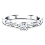 Exclusive Side Stone Engagement Ring 0.45ct G/SI 18k White Gold - All Diamond