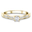 Exclusive Side Stone Engagement Ring 0.50ct G/SI 18k Yellow Gold - All Diamond