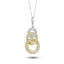 Fancy Diamond Drop Pendant Necklace 1.20ct G/SI in 18k 3 Tone Gold
