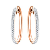 Fancy Diamond Grain Set Hoop Earrings 0.25ct G/SI 18k Rose Gold - All Diamond