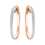 Fancy Diamond Grain Set Hoop Earrings 0.25ct G/SI 18k Rose Gold - All Diamond