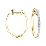 Fancy Diamond Grain Set Hoop Earrings 0.25ct G/SI 18k Yellow Gold - All Diamond