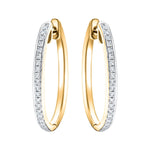 Fancy Diamond Grain Set Hoop Earrings 0.25ct G/SI 18k Yellow Gold - All Diamond