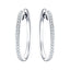 Fancy Diamond Grain Set Hoop Earrings 0.25ct G/SI 9k White Gold - All Diamond