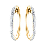 Fancy Diamond Grain Set Hoop Earrings 0.25ct G/SI 9k Yellow Gold - All Diamond