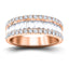 Fancy Diamond Half Eternity Ring 0.90ct G/SI 18k Rose Gold 6.0mm - All Diamond