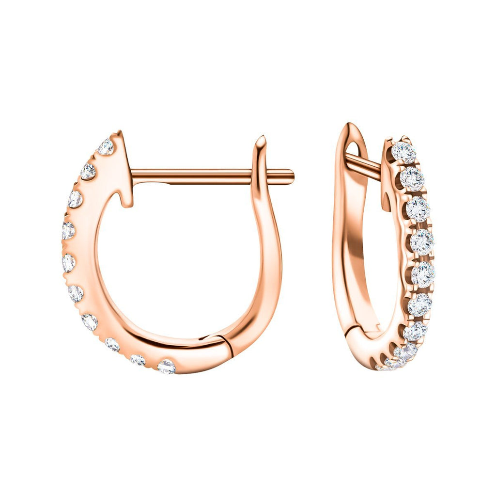 Fancy Diamond Hoop Earrings 0.20ct G/SI Quality in 18k Rose Gold - All Diamond