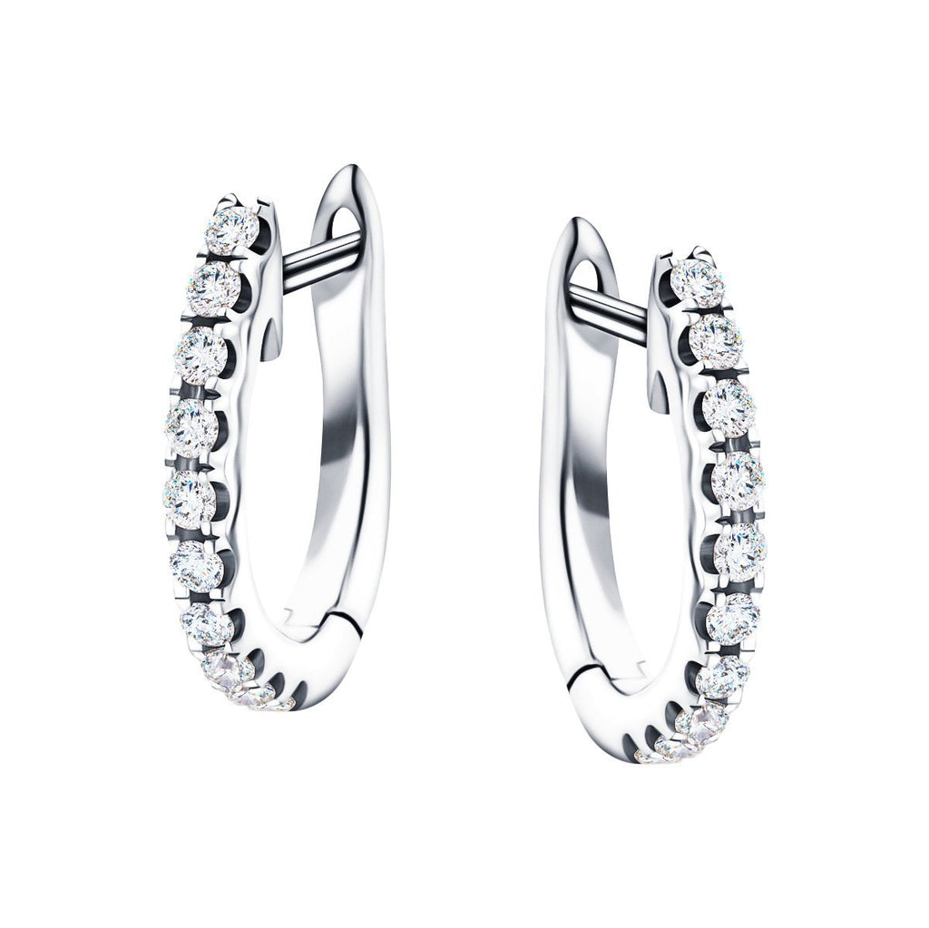 Fancy Diamond Hoop Earrings 0.20ct G/SI Quality in 18k White Gold - All Diamond