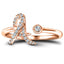 Fancy Diamond Initial 'A' Ring 0.11ct G/SI Quality in 9k Rose Gold - All Diamond