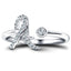 Fancy Diamond Initial 'A' Ring 0.11ct G/SI Quality in 9k White Gold - All Diamond