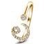 Fancy Diamond Initial 'C' Ring 0.11ct G/SI Quality in 9k Yellow Gold - All Diamond