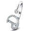 Fancy Diamond Initial 'D' Ring 0.13ct G/SI Quality in 9k White Gold