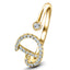 Fancy Diamond Initial 'D' Ring 0.13ct G/SI Quality in 9k Yellow Gold
