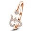 Fancy Diamond Initial 'F' Ring 0.10ct G/SI Quality in 9k Rose Gold - All Diamond