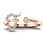 Fancy Diamond Initial 'F' Ring 0.10ct G/SI Quality in 9k Rose Gold - All Diamond