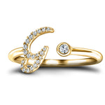 Fancy Diamond Initial 'G' Ring 0.10ct G/SI Quality in 9k Yellow Gold - All Diamond