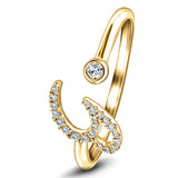 Fancy Diamond Initial 'G' Ring 0.10ct G/SI Quality in 9k Yellow Gold - All Diamond