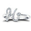 Fancy Diamond Initial 'H' Ring 0.12ct G/SI Quality in 9k White Gold - All Diamond