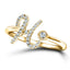 Fancy Diamond Initial 'H' Ring 0.12ct G/SI Quality in 9k Yellow Gold - All Diamond