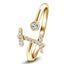 Fancy Diamond Initial 'I' Ring 0.10ct G/SI Quality in 9k Yellow Gold
