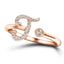 Fancy Diamond Initial 'J' Ring 0.10ct G/SI Quality in 9k Rose Gold - All Diamond