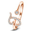 Fancy Diamond Initial 'J' Ring 0.10ct G/SI Quality in 9k Rose Gold - All Diamond