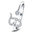 Fancy Diamond Initial 'J' Ring 0.10ct G/SI Quality in 9k White Gold