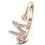 Fancy Diamond Initial 'M' Ring 0.11ct G/SI Quality in 9k Rose Gold