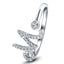 Fancy Diamond Initial 'M' Ring 0.11ct G/SI Quality in 9k White Gold