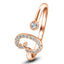 Fancy Diamond Initial 'O' Ring 0.11ct G/SI Quality in 9k Rose Gold