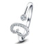 Fancy Diamond Initial 'O' Ring 0.11ct G/SI Quality in 9k White Gold